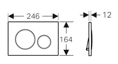 Geberit Push Plate Sigma20KH ABS chrome/matt/ chrome Round Push Button 115.882.KH.1