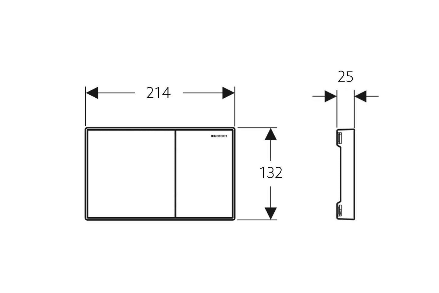 Geberit Push Plate link Black, chrome trim ,Sigma60SJ ,115.640.SJ.1
