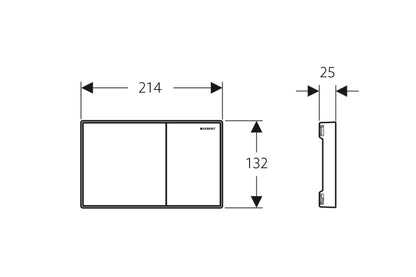 Geberit Push Plate link Black, chrome trim ,Sigma60SJ ,115.640.SJ.1