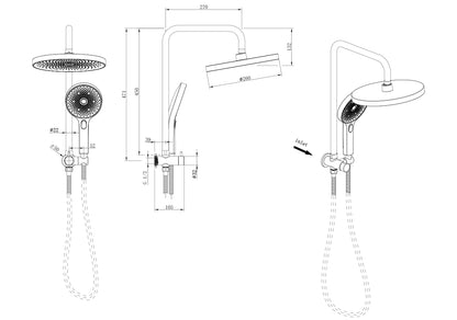The Gabe Twin Shower - Gun Metal