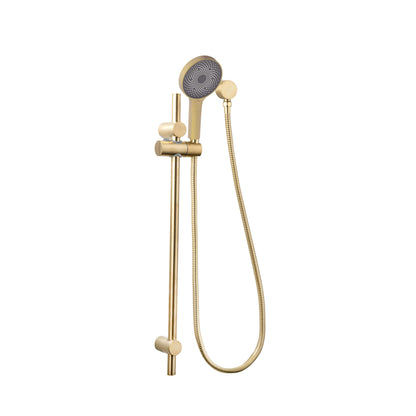 The Gabe Hand Shower On Rail - Brushed Gold