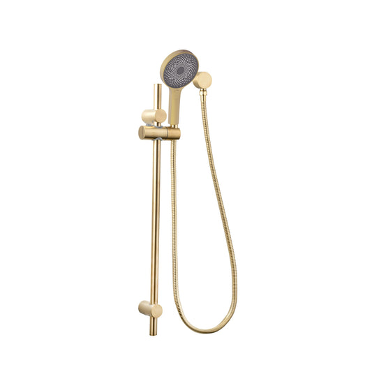 The Gabe Hand Shower On Rail - Brushed Gold