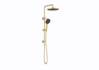 The Gabe Twin Shower With Rail - Brushed Gold