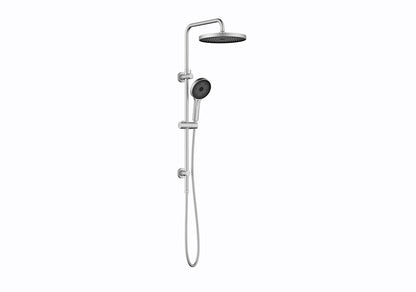 The Gabe Twin Shower With Rail - Brushed Nickel