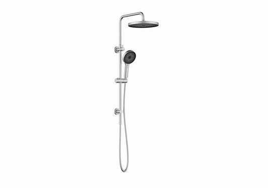 The Gabe Twin Shower With Rail - Brushed Nickel