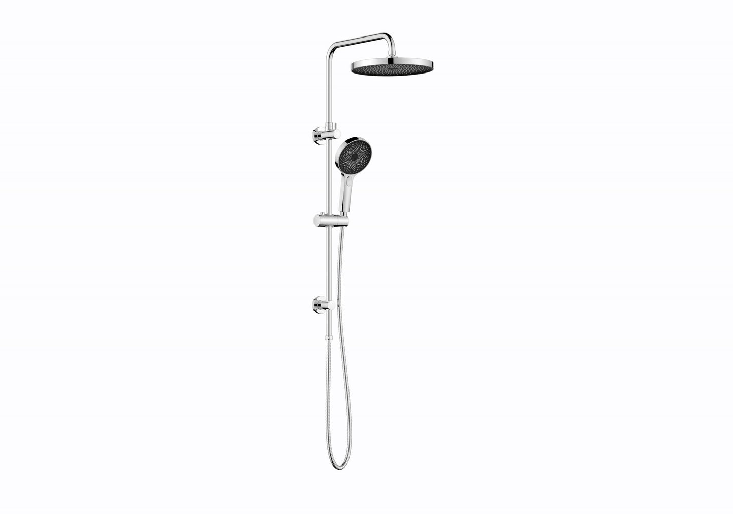 The Gabe Twin Shower With Rail - Chrome
