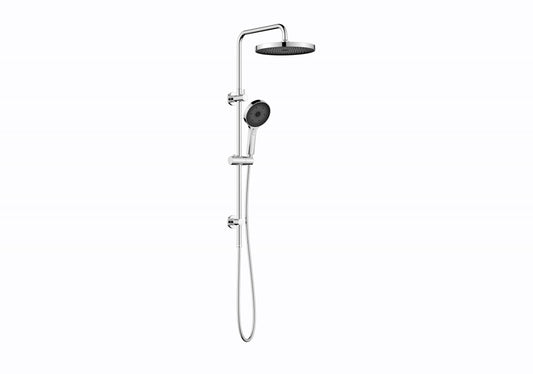 The Gabe Twin Shower With Rail - Chrome
