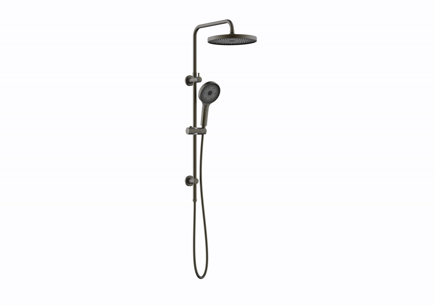 The Gabe Twin Shower With Rail - Gun Metal