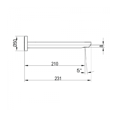 O.Novo Bath Spout Gun Metal