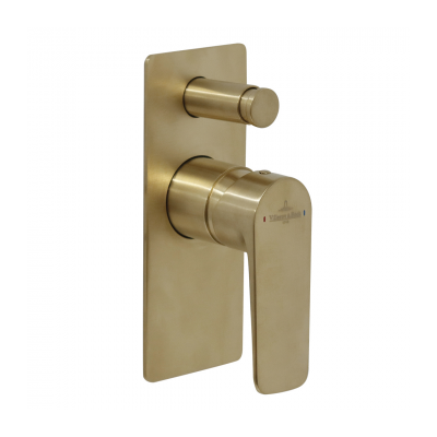 O.Novo Style Rectangular Diverter Mixer Trim Brushed Gold