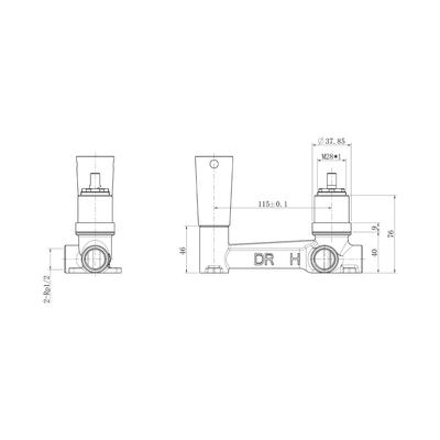 ColourChoice Wall Mounted Basin Mixer Body25