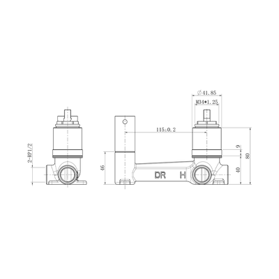 ColourChoice Wall Mounted Basin Mixer Body35