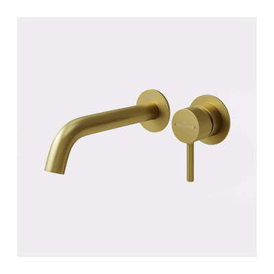 Vita 35 Wall Mounted Basin/Bath Mixer Trim Brushed Gold