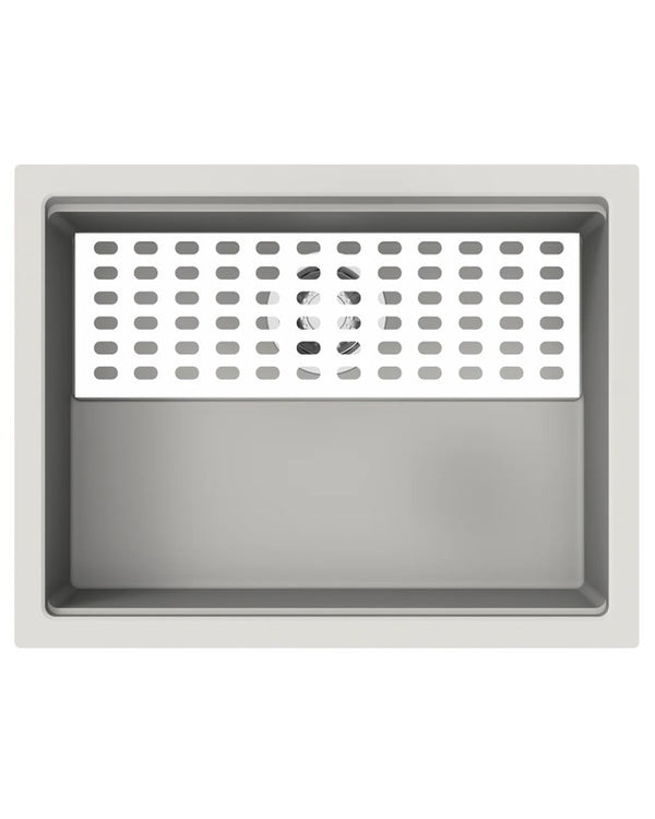 White Carysil Harmony Big Bowl Granite Single Bowl Stone Kitchen Sink 610*457*253mm(with Bottom Grid & Colander)