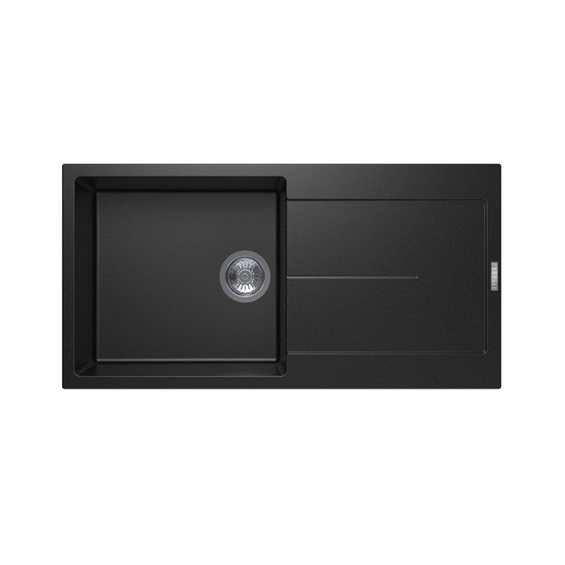 1000x500mm Black Carysil Granite Single Bowl Kitchen Sink