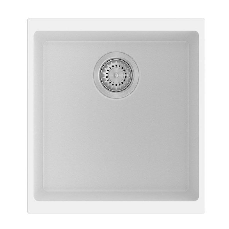 430x460x200mm White Carysil Granite Single Bowl Kitchen Sink