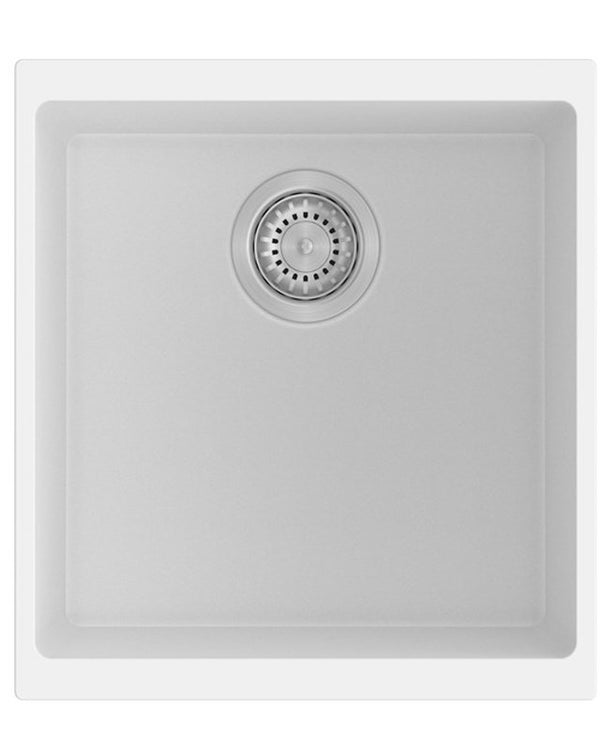 430x460x200mm White Carysil Granite Single Bowl Kitchen Sink