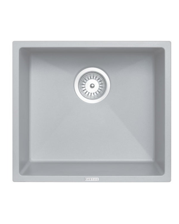 457x406mm Concrete Grey Carysil Granite Single Bowl Kitchen Sink