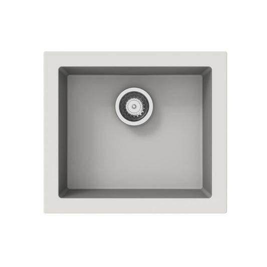 White Carysil Maples N100U Granite Single Bowl Stone Kitchen Sink 540*473*241mm(Undermount only)