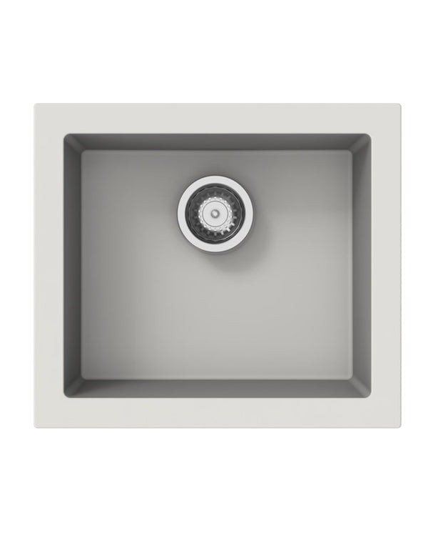 White Carysil Maples N100U Granite Single Bowl Stone Kitchen Sink 540*473*241mm(Undermount only)