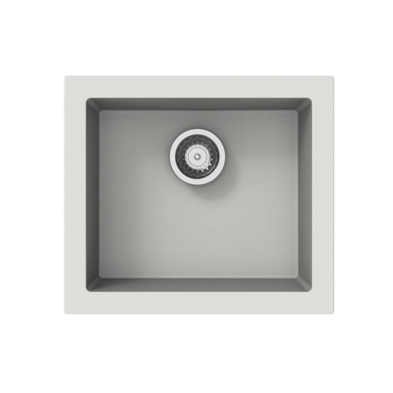 White Carysil Maples N100U Granite Single Bowl Stone Kitchen Sink 540*473*241mm(Undermount only)