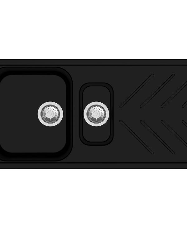 1000X500mm Black Carysil Granite 1 & 1/4 Bowl Kitchen Sink