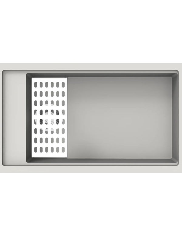 White Carysil Harmony SD780 Granite Single Bowl Stone Kitchen Sink 780*460*250mm(with Bottom Grid & Colander)