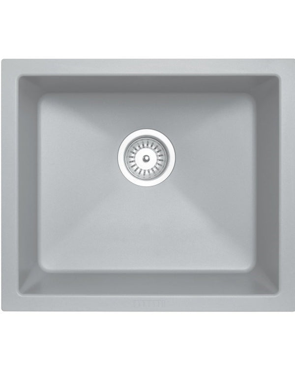 533x457mm Concrete Grey Carysil Granite Single Bowl Kitchen Sink
