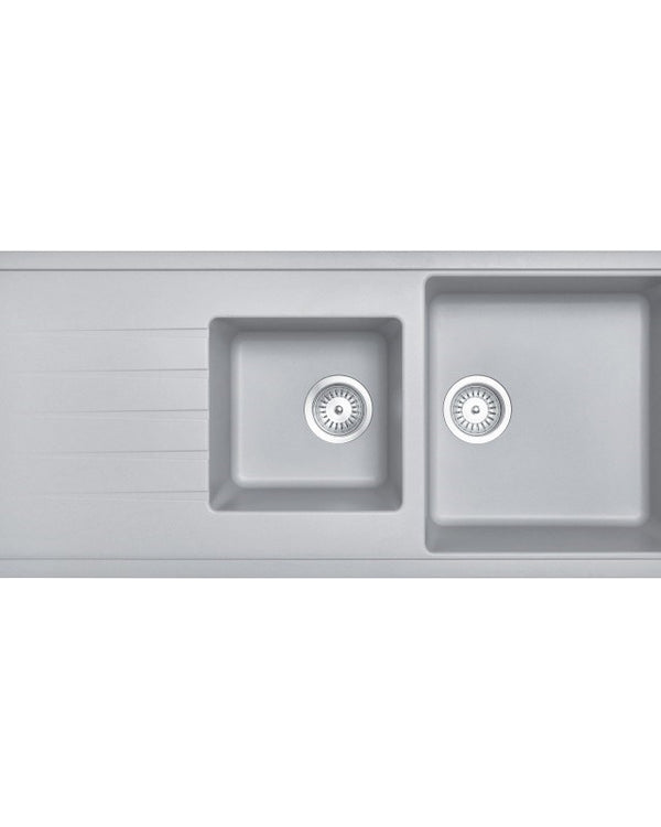 1160x500mm Concrete Grey Carysil Granite 1 & 1/2 Bowl Kitchen Sink