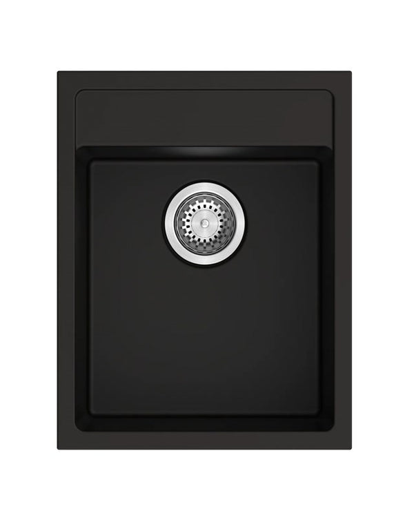 Black Carysil Waltz 400 Grainte Single Bowl Stone Kitchen Sink 400*500*200mm