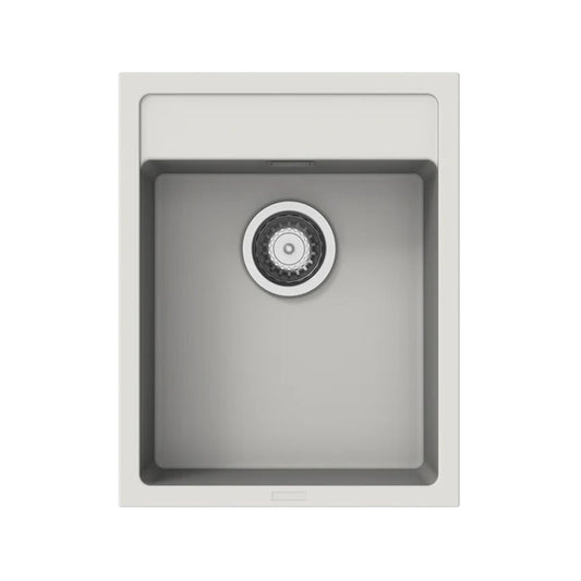 White Carysil Waltz 400 Grainte Single Bowl Stone Kitchen Sink 400*500*200mm