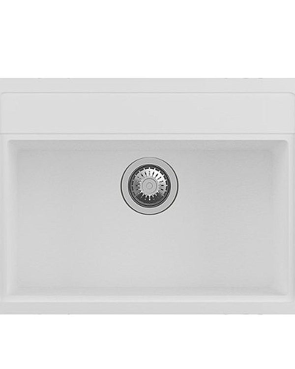 White Carysil Waltz 680 Granite Single Bowl Stone Kitchen Sink 680*500*220mm