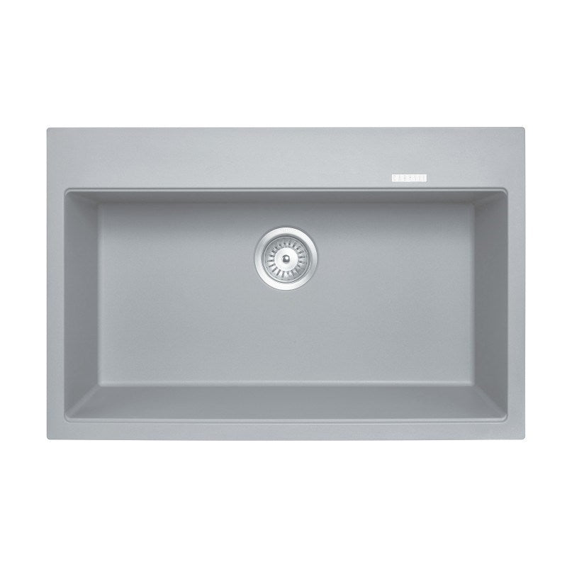 780x510x220mm Concrete Grey Carysil Granite Single Bowl Kitchen Sink