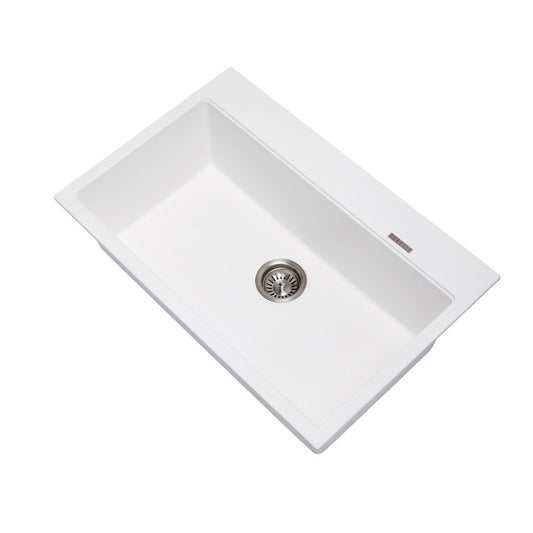 780x510x220mm White Carysil Granite Single Bowl Kitchen Sink