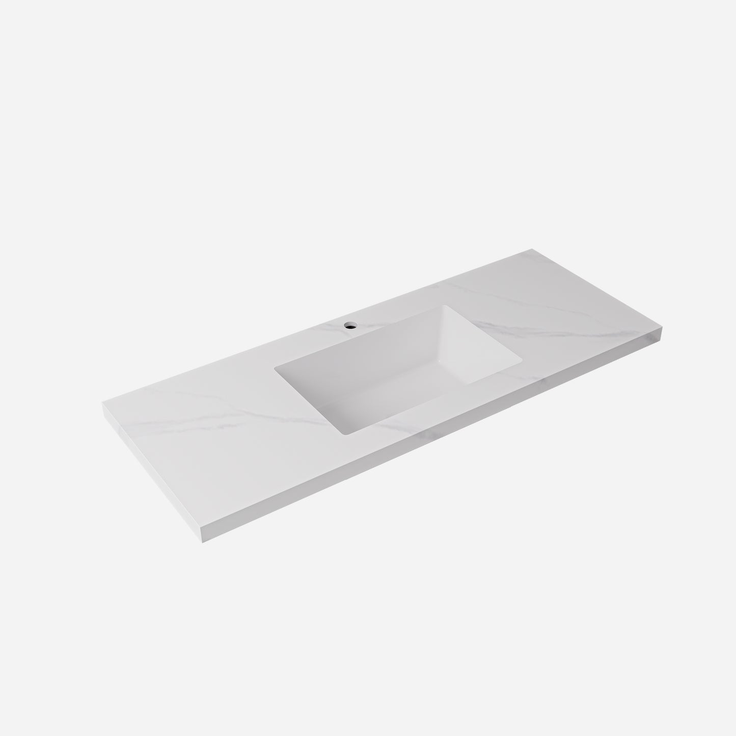 Carrara sintered stone seamless joined with fine ceramic basin LK-UCA