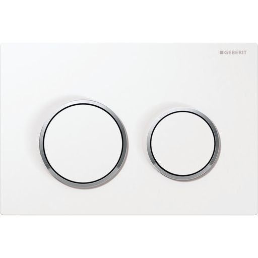KAPPA21 White Plate and Round Button with Chrome Trim ABS Dual Flush/Access Plate
