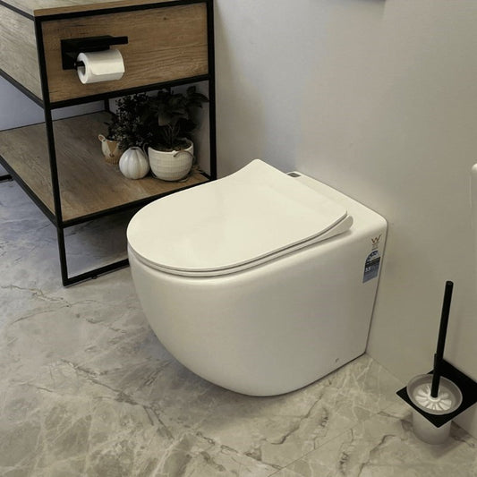 NORTON99 570*360*410mm Matte White Rimless Quite Flush Wall Faced Floor Pan