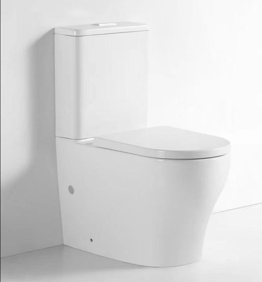 SENA 530*370*825mm Gloss White Rimless Flushing Back to Wall Two-piece Toilet Suite