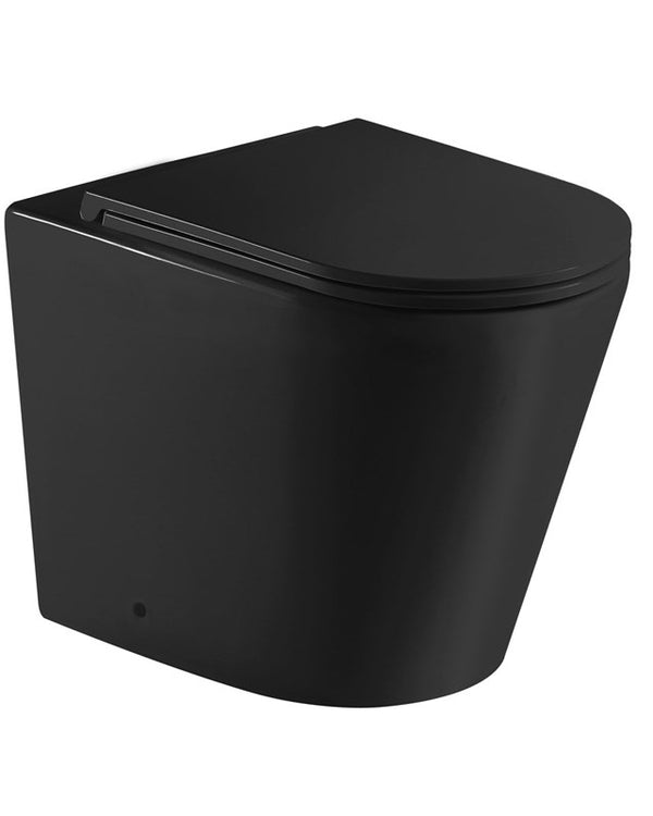 ZARA99-MB 580*360*430mm Matte Black Rimless Flushing Wall Faced Floor Pan