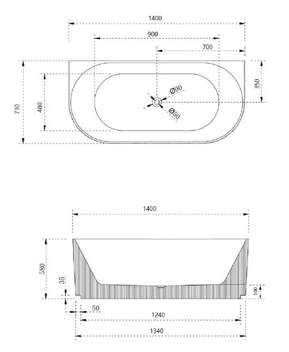 V-groove btw 1400mm (matte white)