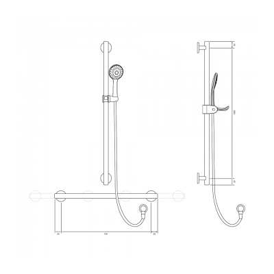 ViCare Trio Designer 32 T Rail Set UNI Brushed Nickel