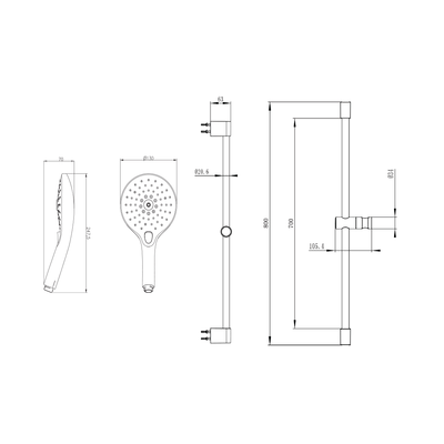 Embrace Plus Trio 130/800 Rail Set