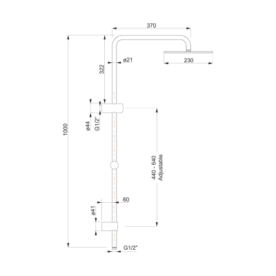 Architectura Style Shower System Gun Metal