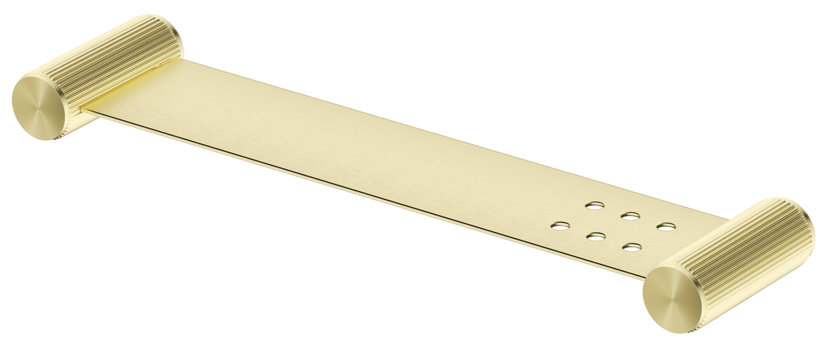 Mica Fluted Stainless Shelf - 400mm French Gold