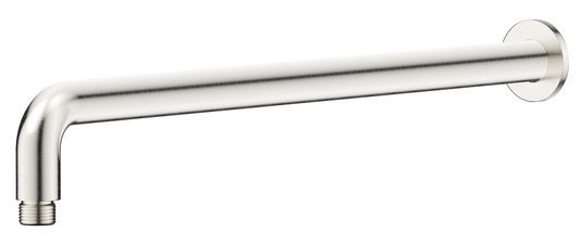 Mica Wall Shower Arm - 450mm - Curved Brushed Nickel