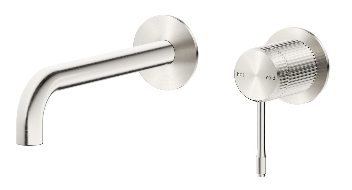 Mica Fluted Wall-Spout Combo Brushed Nickel