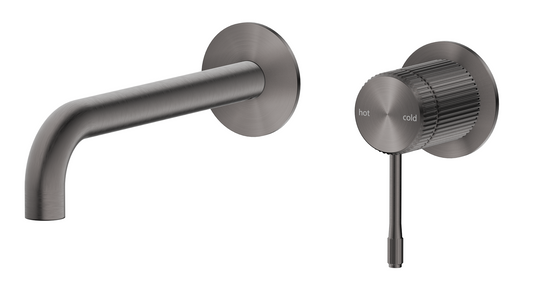Mica Fluted Wall-Spout Combo Gunmetal