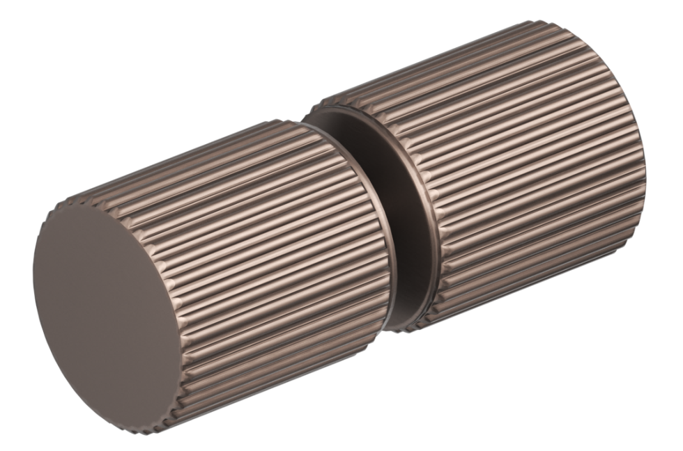 Shower Screen Handle - Fluted - Round Dusk Bronze