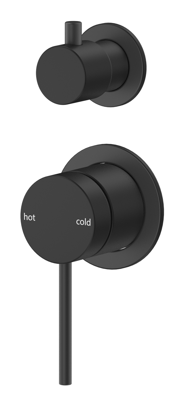 Mica Shower Mixer Diverter - 2P - TRIM KIT ONLY Black