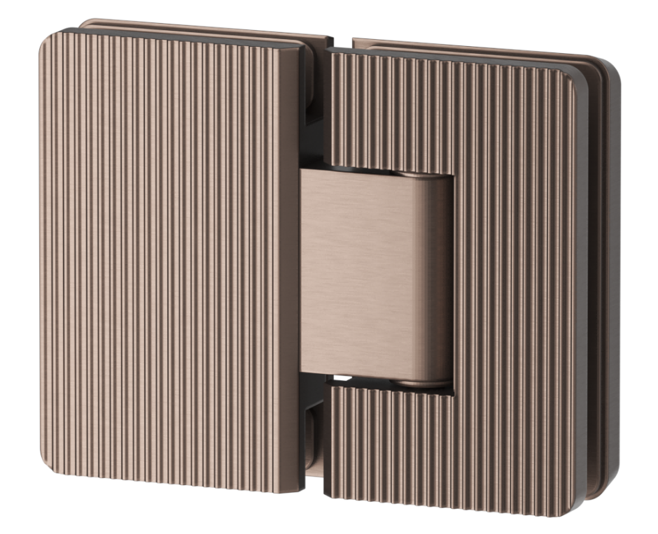 Shower Screen Hinge - Fluted - Glass To Glass Dusk Bronze